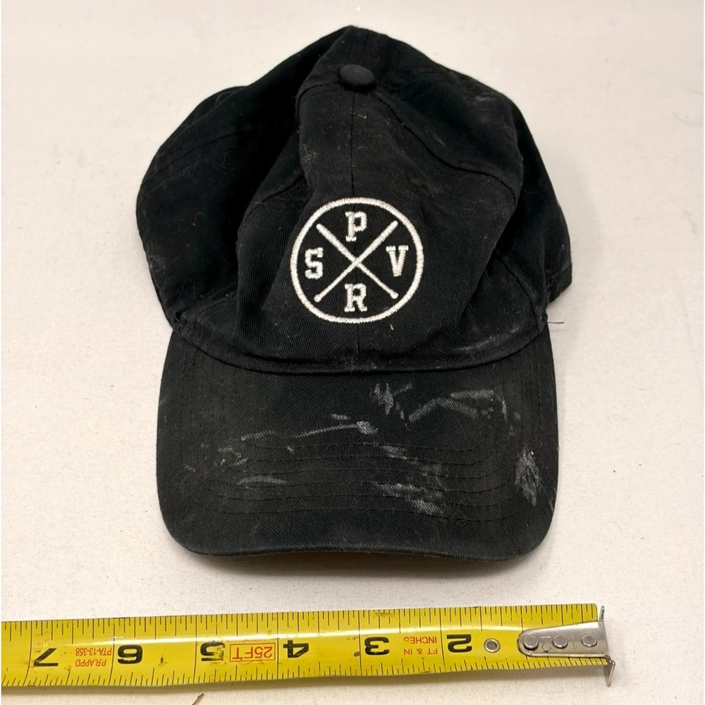 Port & Company Youth Black Baseball Cap Hat SPVR Embroidered Logo Vintage